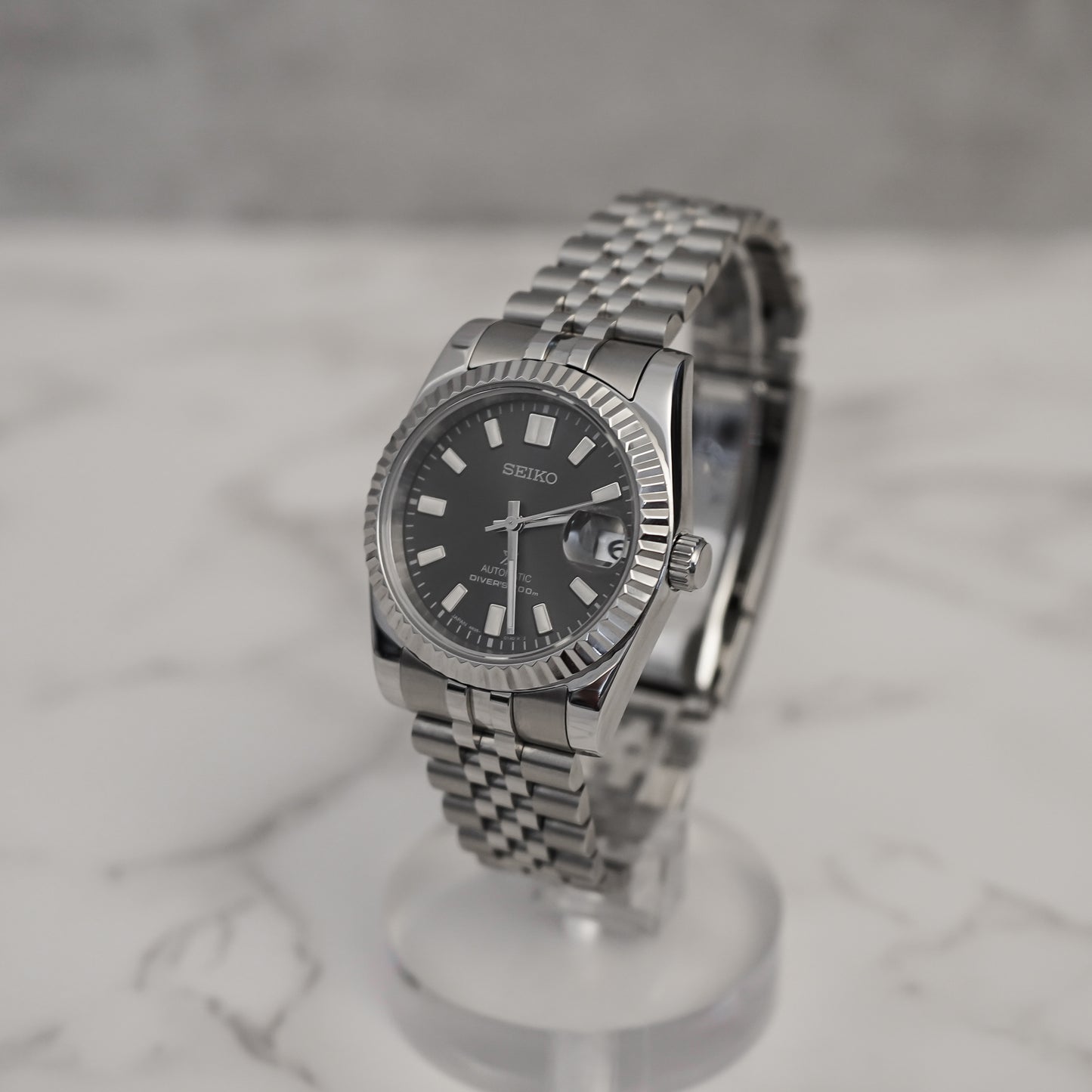 36mm Gray Datejust Style Mod Watch w/ SPB143 Dial & Seiko NH35 Movement