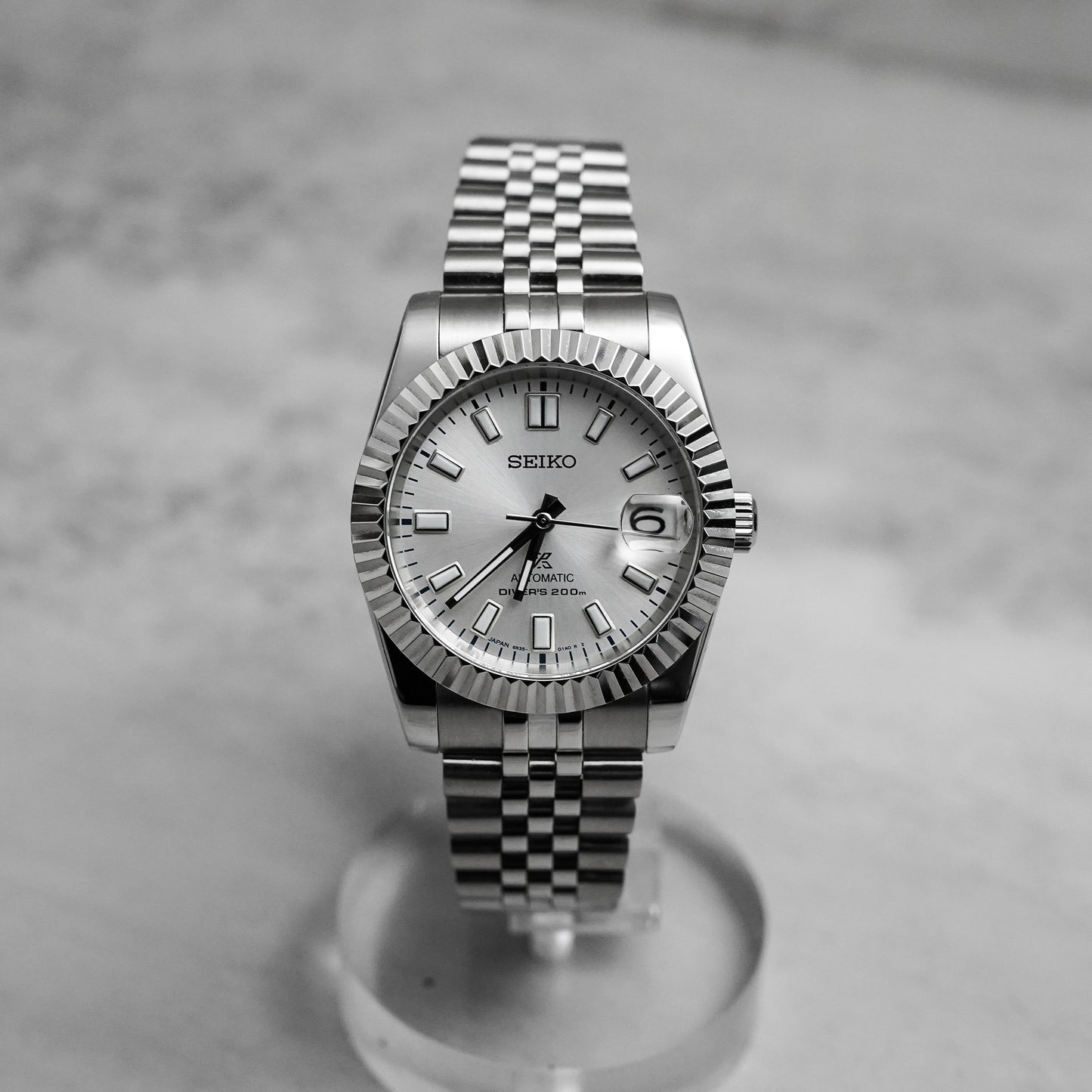 36mm White Datejust Style Mod Watch w/ SPB213 Dial & Seiko NH35 Movement