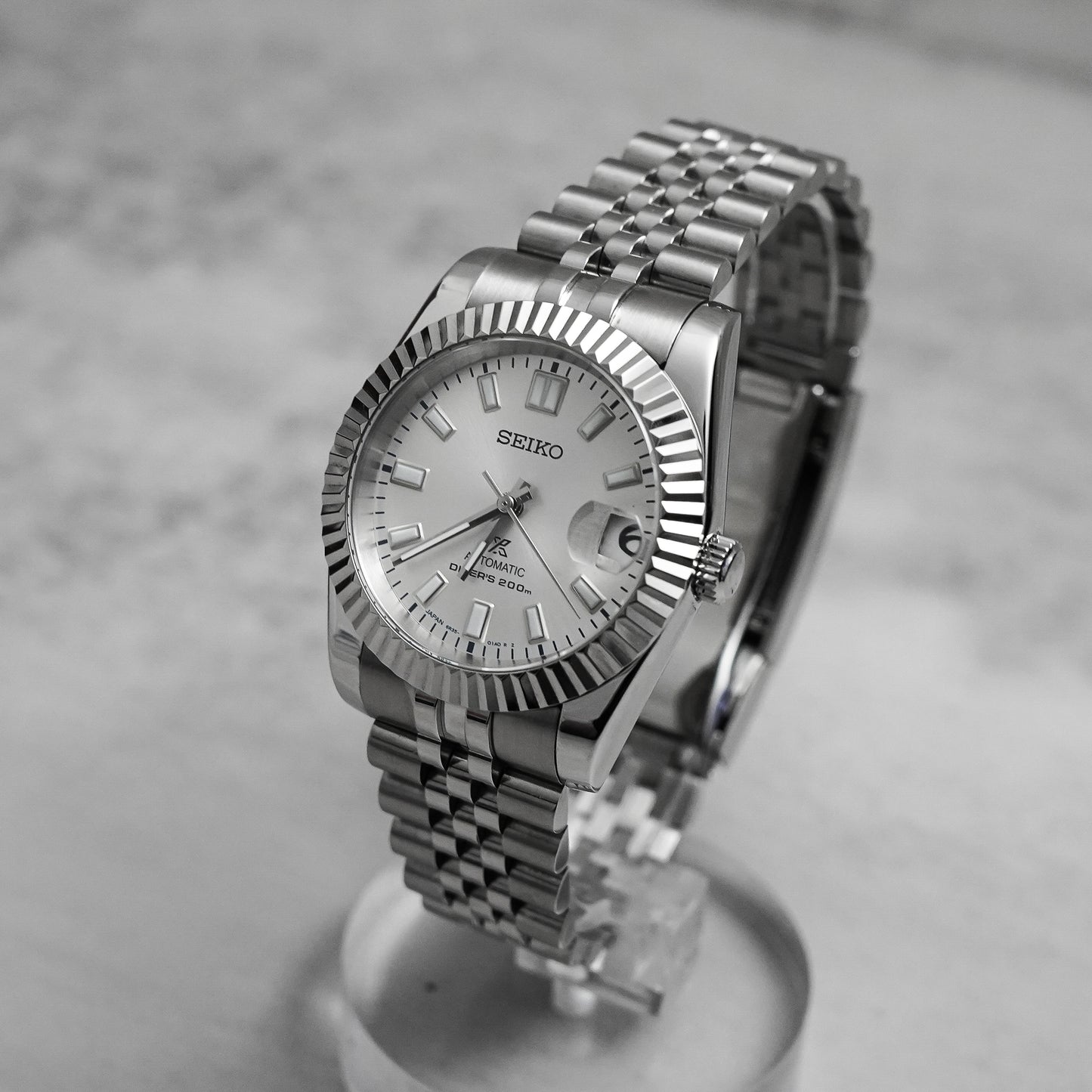 36mm White Datejust Style Mod Watch w/ SPB213 Dial & Seiko NH35 Movement