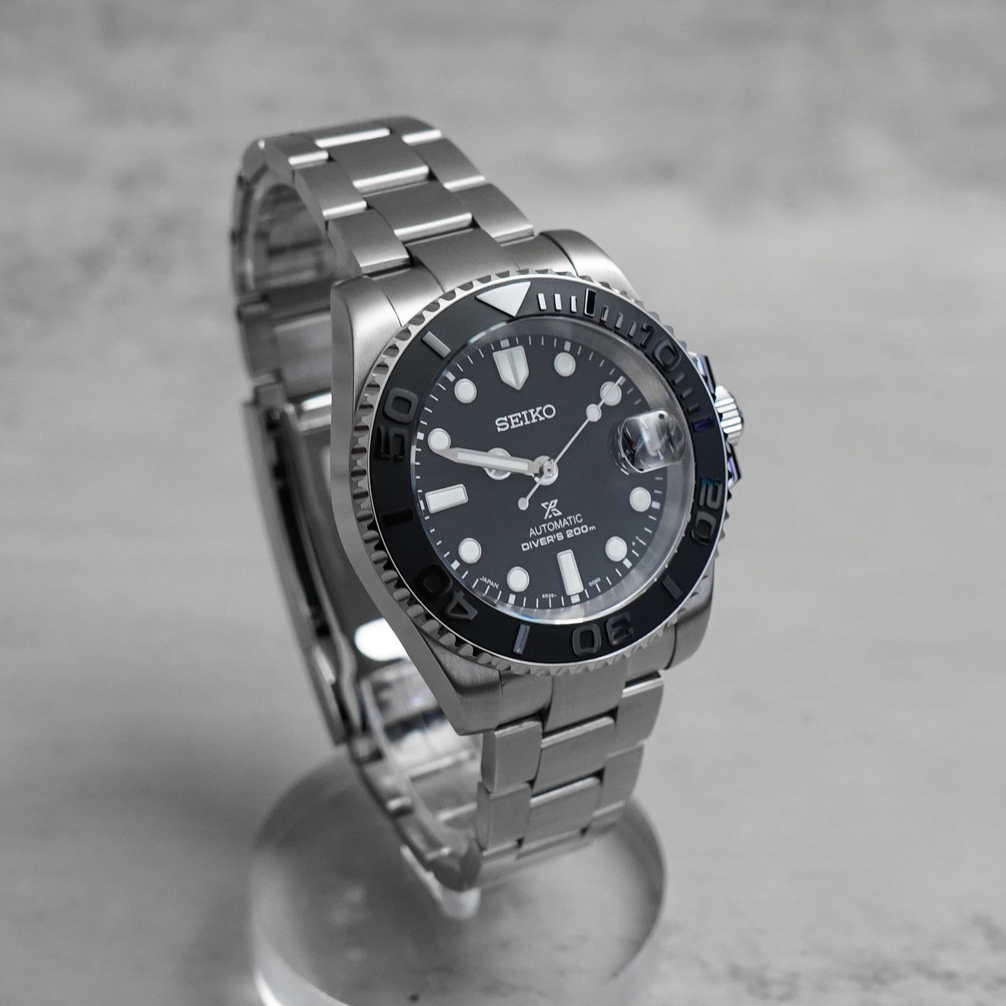 40mm Yacht Sub Style Diver Mod w/ Matte Black Dial Custom Seiko NH35 Movement Mod Watch SKX