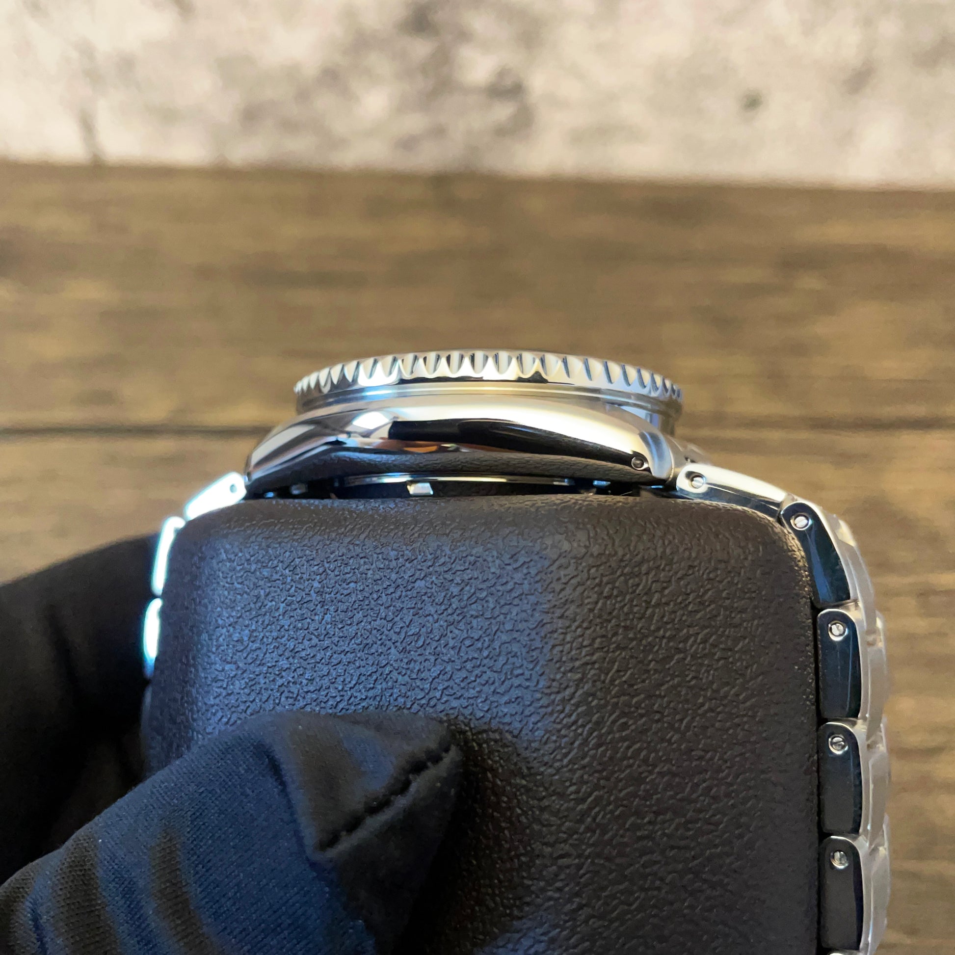 42mm Seiko 5 Sport Mod SRPD55 Batman GMT Sub Style Diver Custom Build w/ 4R36 Movement Watch SKX - Side