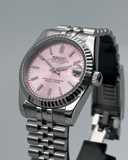 For Charles - 31mm Custom Pink Date Just Style Watch