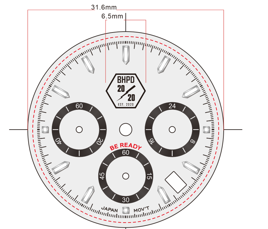 40mm BHPD Custom Daytona Style Watch Mod