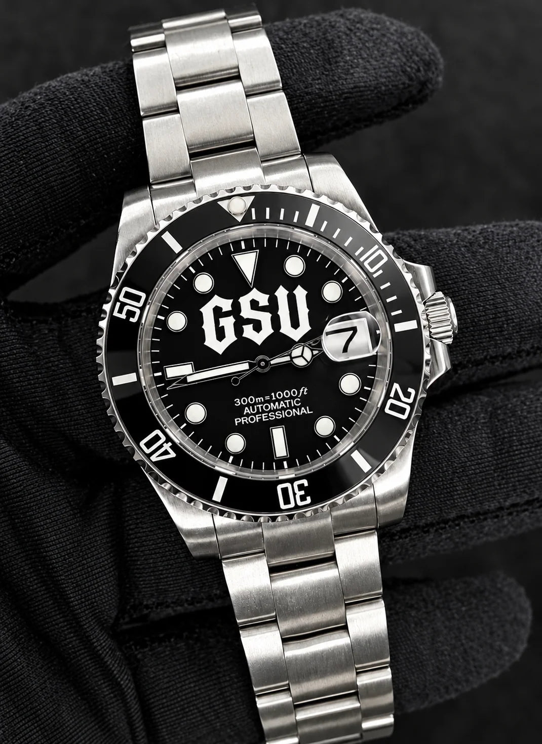 40mm GSU Custom Black Sub Watch