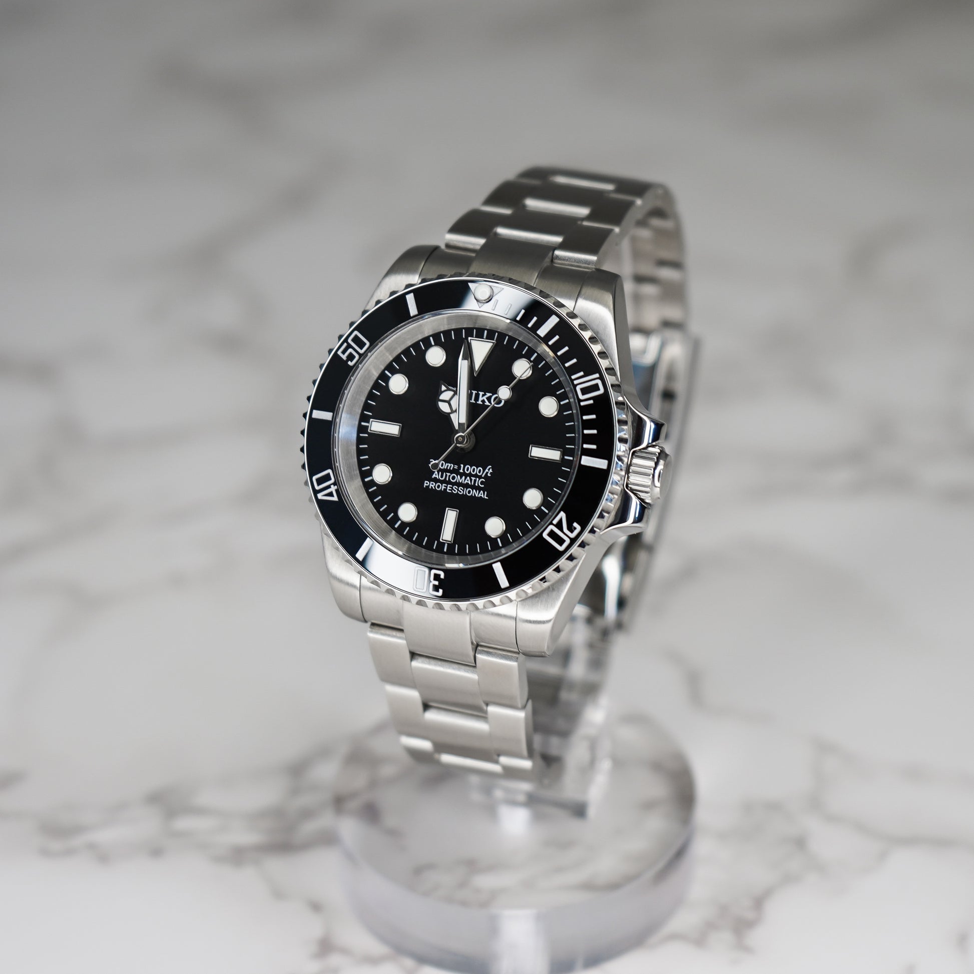 40mm Signature Black Dial No Date Sub Style Diver Custom NH35