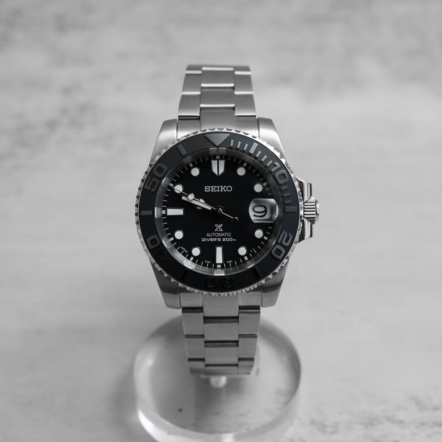 40mm Yacht Sub Style Diver Mod w/ Matte Black Dial Custom Seiko NH35 Movement Mod Watch SKX