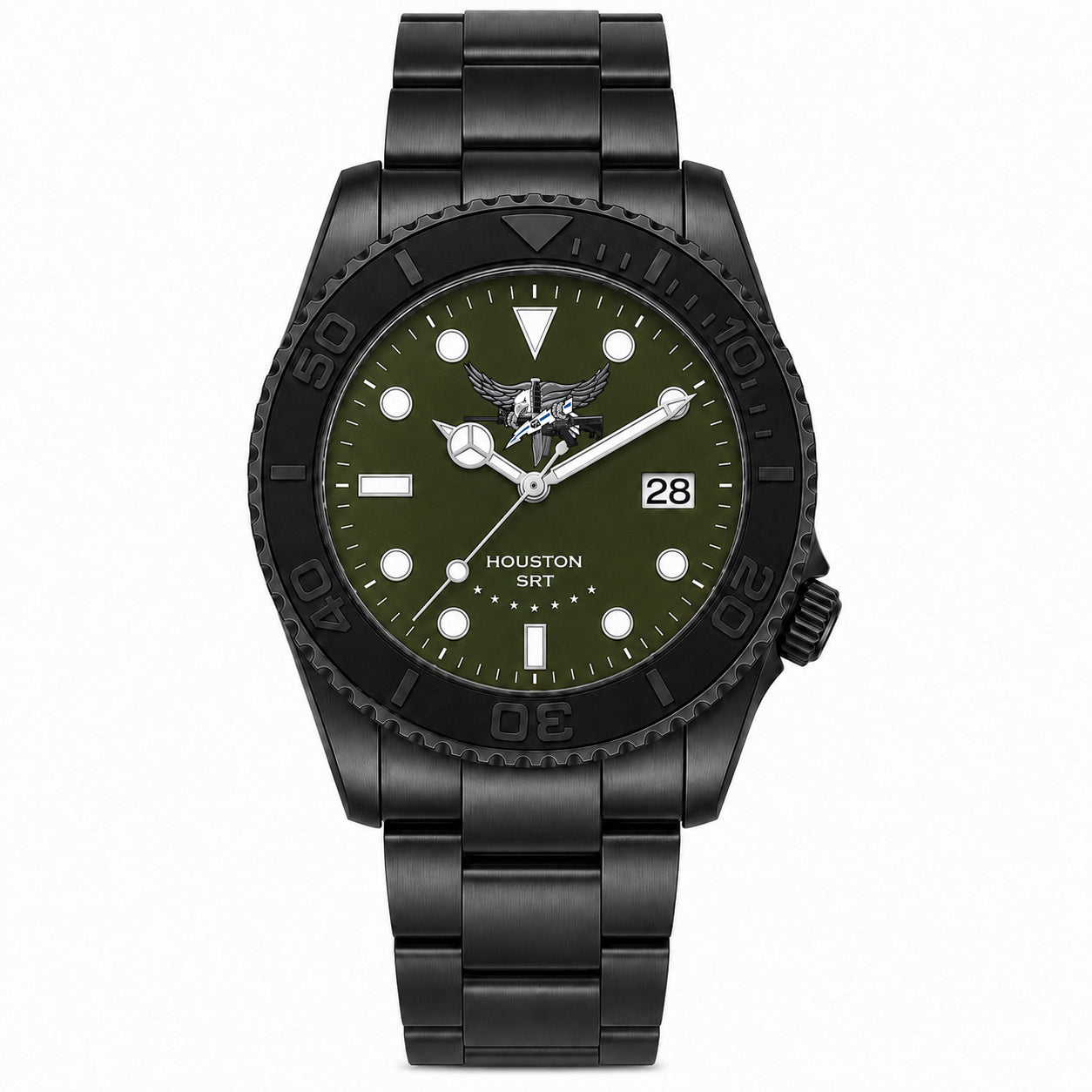 For Alpesh - x6 42mm Custom Black PVD Watches + Rubber Strap