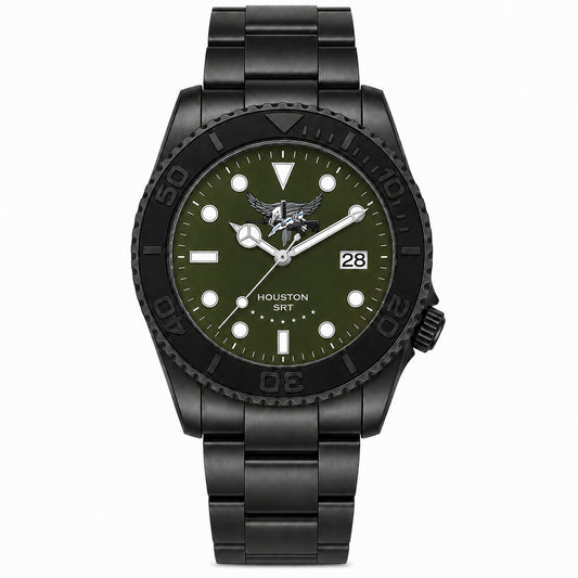 For Alpesh - x6 42mm Custom Black PVD Watches + Rubber Strap