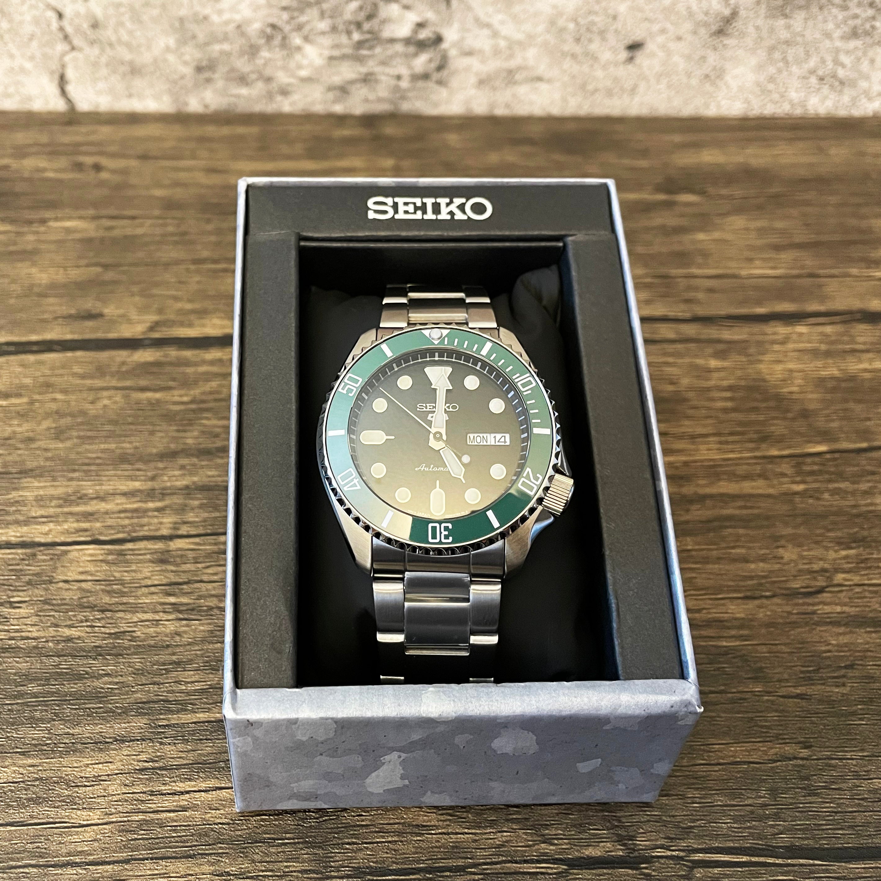 42mm Green Kermit Genuine 5KX Sport Mod Sub Style Diver w Seiko