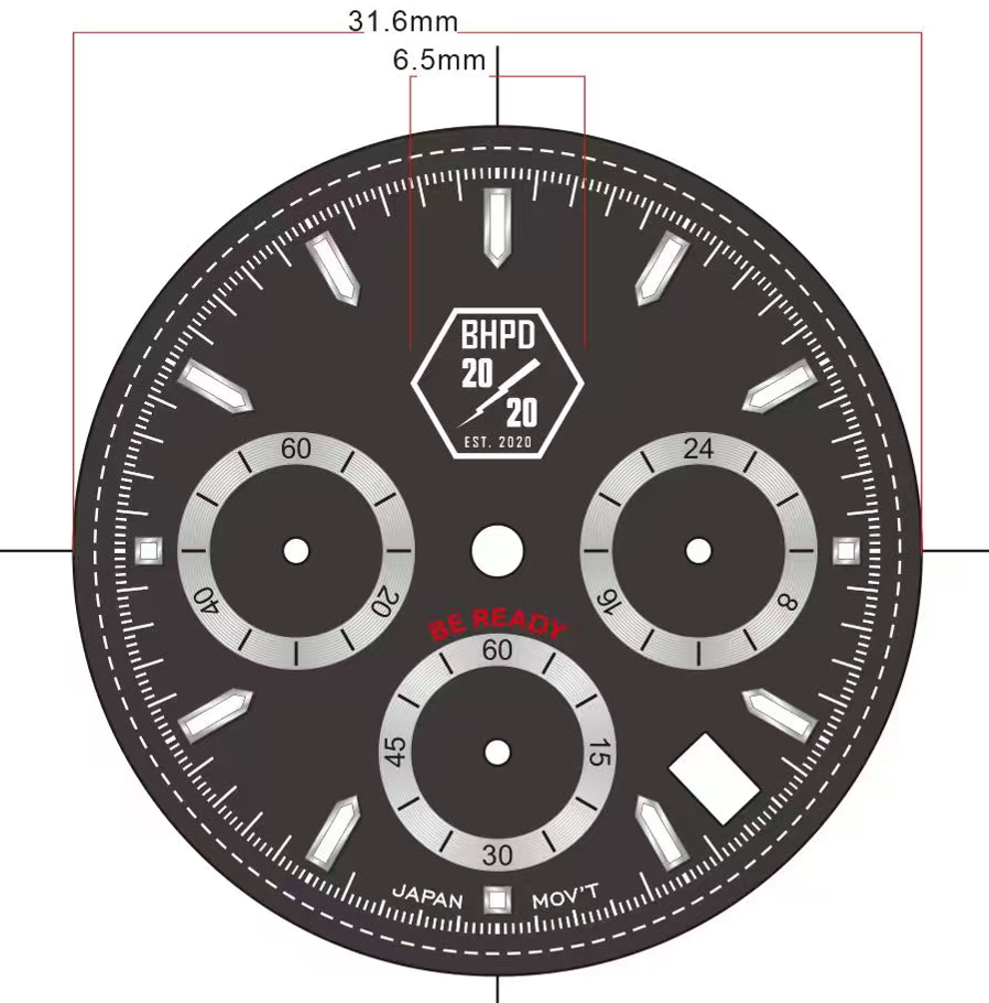 40mm BHPD Custom Daytona Style Watch Mod